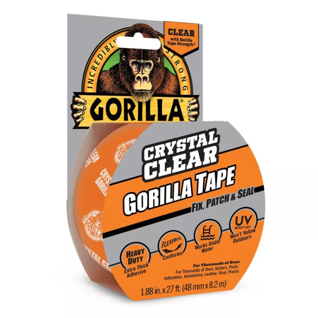 Gorilla Glue Crystal Clear Repair Tape UV & Weather Resistant 48mm x 8.2m