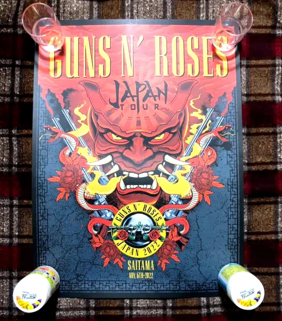 Japanese GUNS N' ROSES Lithograph Poster 2022 Red