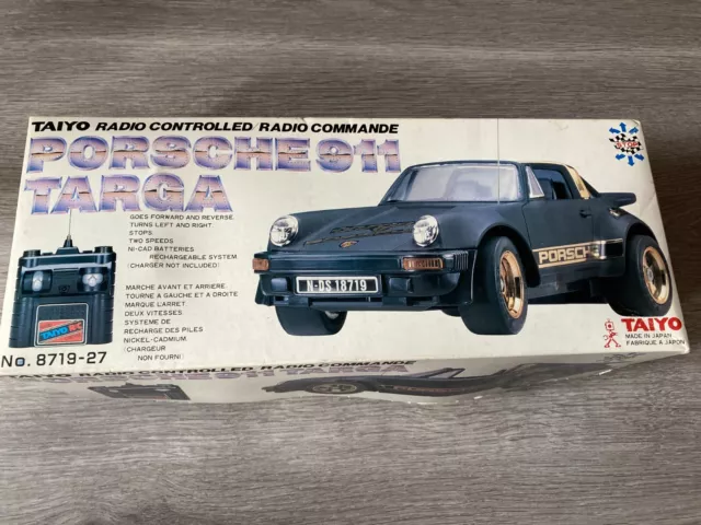Taiyo Radio Controlled Porsche 911 Targa Vintage Boxed Retro RC Car Remote TLC !