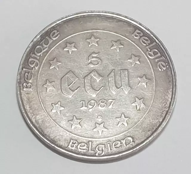 5 ECU Belgien 1987 Silbermünzen Silber Münze