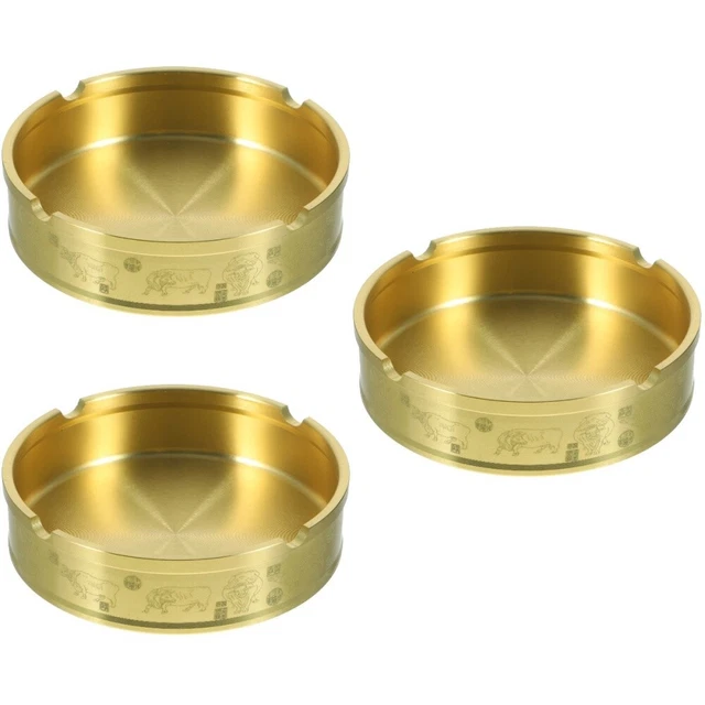 3 pz bruciatore incenso - base - censore - visualizzazione di supporto ottone posacenere