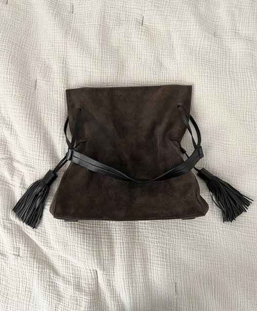 All Saints Freedom Hobo Suede Leather Bucket Bag