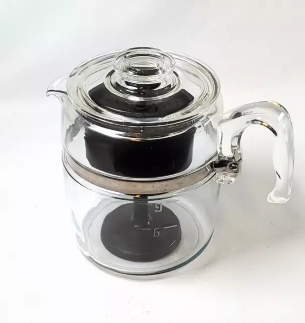 Vintage Pyrex Flameware Glass Stovetop Percolator 9 Cup 7759 Coffee Pot (Read)