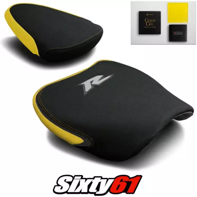 Suzuki TL1000R Seat Covers Gel 1998-2003 Yellow Silver Luimoto Tec-Grip Suede