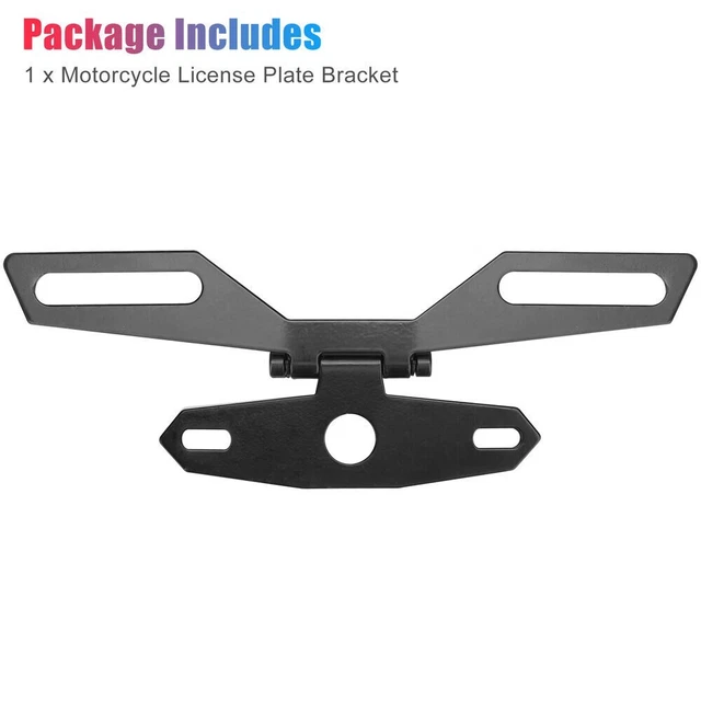 Adjustable Motorcycle Folding License-Plate Holder Tail Rear Light Bracket Mount