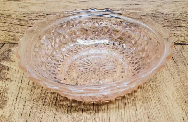 Vintage Pink Jeannette Depression Glass Holiday Berry Bowl 6 inches Diameter