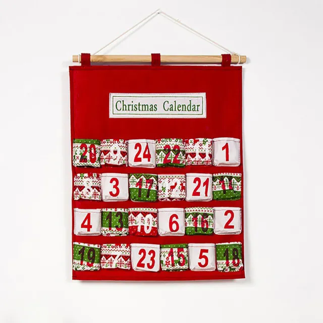 2023 Christmas Calendar Storage Bag 24 Grids Advent Countdown Calendar Decor $d
