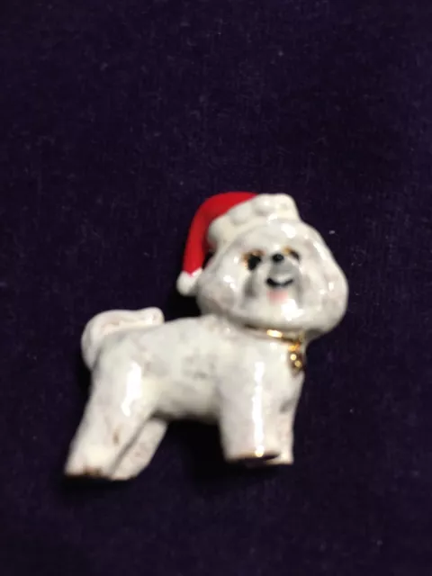 Erwin Pearl Bichon Frise Dog Pin