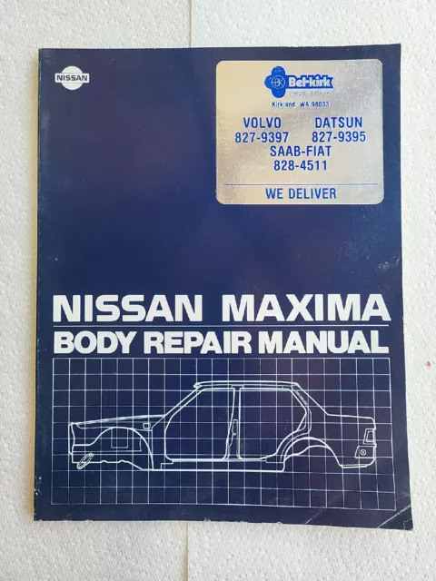 1983 Nissan Maxima Body Repair Manual Model 910