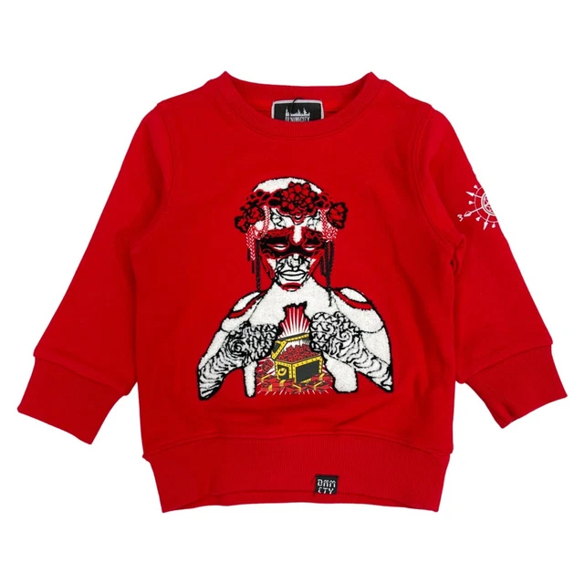 New Kid's DenimiCity Mosaic Red Sweater Size 10-11 Brand New!