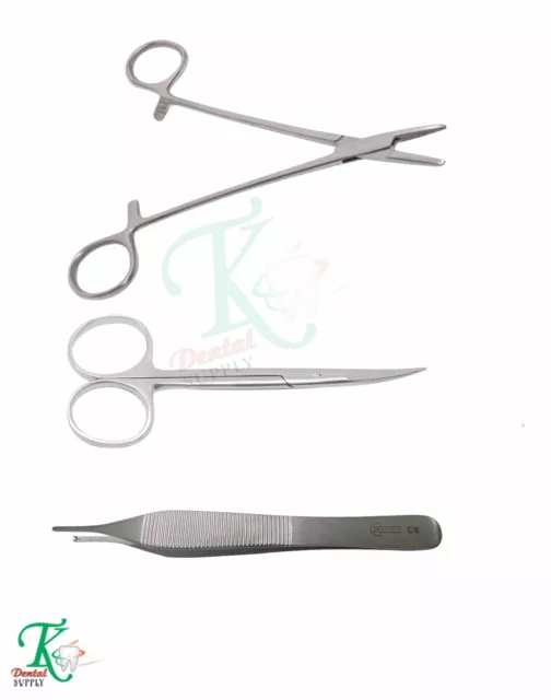 Dental Kit IRIS CHICLE Tijeras Porta Aguja de Mayo Hegar Adson fórceps