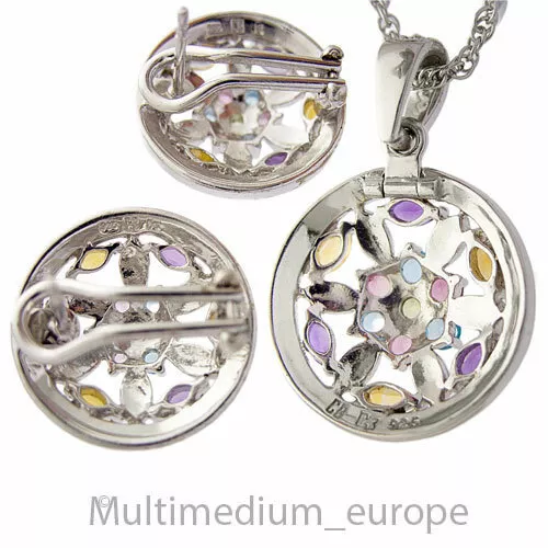 Silber Set Anhänger Ohrringe Kette Amethyst Topas Peridot Markasit 2