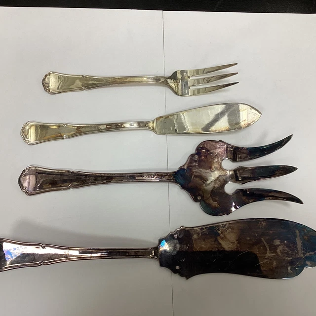 Ménagère 51 pièces vintage métal argenté 20e siècle