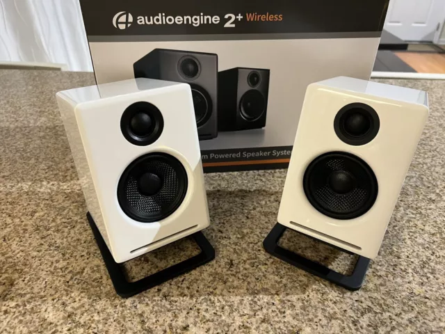 Audioengine A2 Plus Premium Bluetooth Computer Speaker - White With Stands