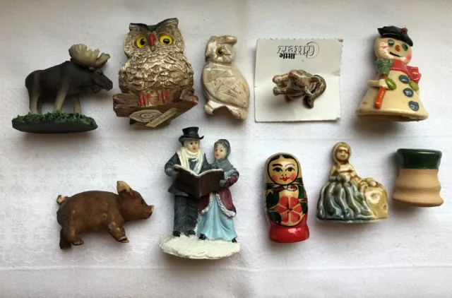 Konvolut von 20 Miniaturen Miniaturfiguren für Holz-Setzkasten,Porzellan,Metall,