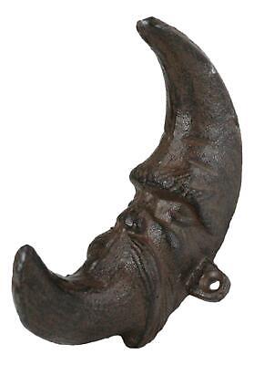 Pack Of 2 Rustic Cast Iron Rust Antiqued Celestial Half Crescent Moon Wall Hook 3