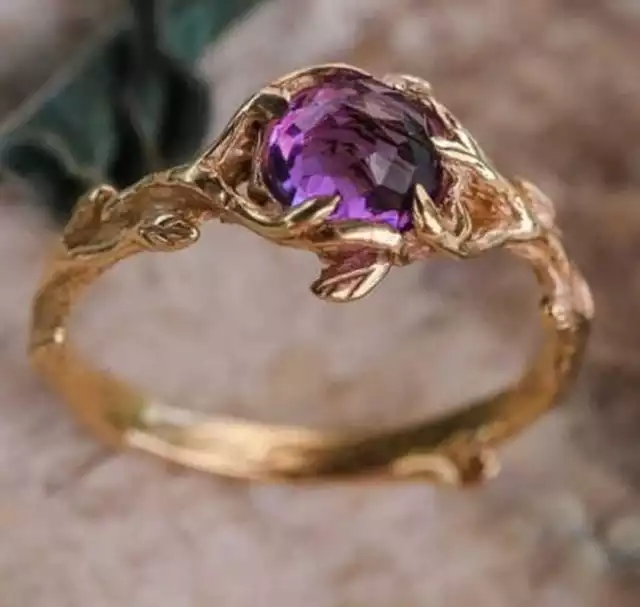 Handmade 925 Sterlingsilber 7mm Rund Amethyst Designer Ring Alle Größe