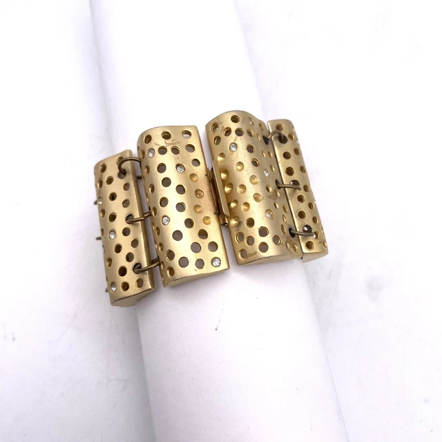 VINTAGE MODERNIST LAURA Vogel New York Chunky Gold Tone Bracelet 39.99