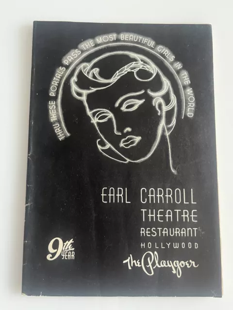 1939 Earl Carroll Theater Hollywood The Plagoer The Playgoer