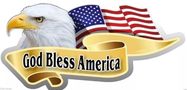 God Bless America Eagle Flag 4.5" Toolbox Bumper Helmet Usa Made Sticker Decal