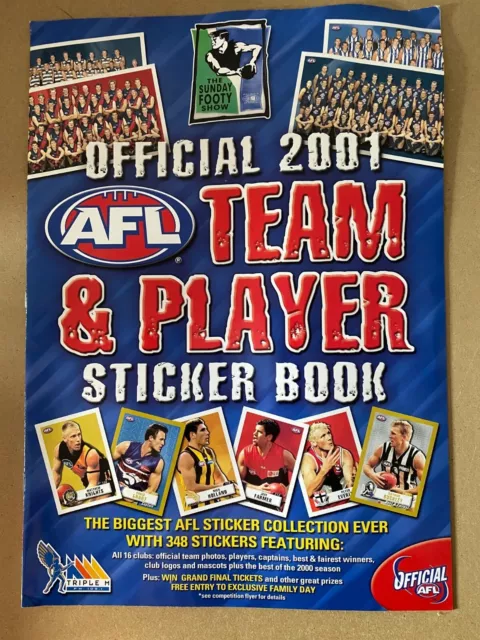 2001 Afl Team & Player Sticker Collection - 348 Stickers & Official Album