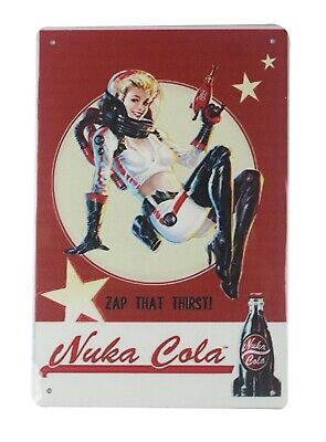 Fallout Nuka Cola girl tin metal sign cheap reproductions