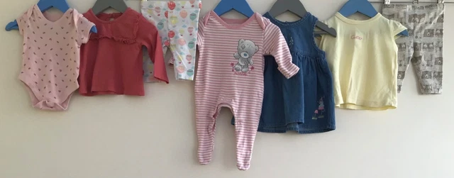 Pacchetto di abbigliamento per bambine età 0-3 mesi M&S Primark Matalan TU