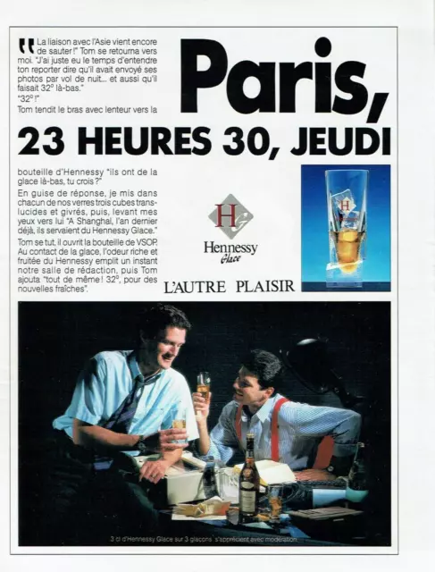 publicité Advertising  0123 1989 cognac  Hennessy Glace l'autre plaisir  Paris