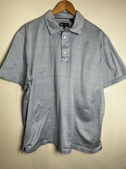 Hart Schaffner Marx Polo Shirt Mens Size Large Blue Short Sleeve