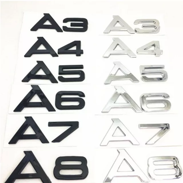 Für Audi A3 A4 A5 A6 A7 A8 Q3 Q5 Q7 Schriftzug Embleme Aufkleber Badge Auto