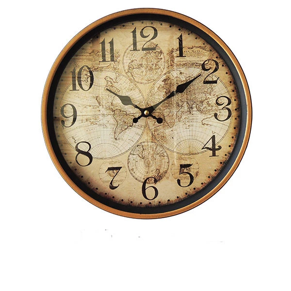 OROLOGIO Da Parete Stazione Vintage Muro In Metallo Automatico Camera Cucina per