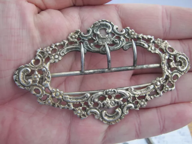 Birmingham 1892 Sterling Silver Ornate Victorian Belt Buckle