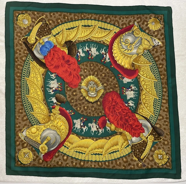 Foulard Hermès 100% Soie Artaban 1973 Par Pierre Peron - 90x90 Cm - Multicolore - Occasion Bon état