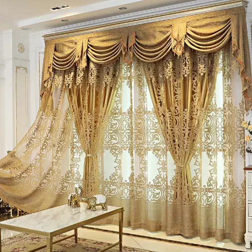 New Curtains Room High-end Luxury European Embroidery Gold Door Window Curtain