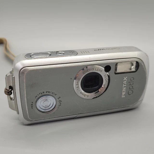 Pentax Optio WP 5.0MP Waterproof Compact Digital Camera Silver Tested