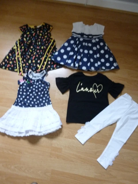 Pacchetto Designer Ragazze DIVERTENTE & DIVERTENTE Abito NLA BUG Abito RIVER ISLAND & TU 2-3 anni
