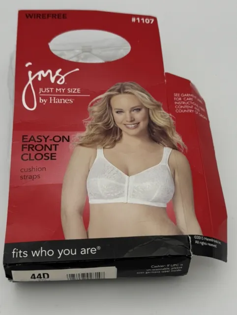 JUST MY SIZE ~ JMS … Front Close No Wire Unpadded Bra … White