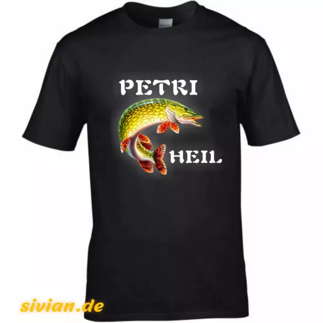 T-Shirt Poisson Petri Heil Pêcheur Brochet Pêche Cadeau Hobby