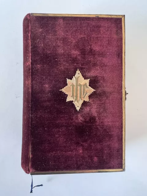 1852 Velvet Brass Bound Book Of Common Prayer Pocket Bible Eyre Spottiswoode