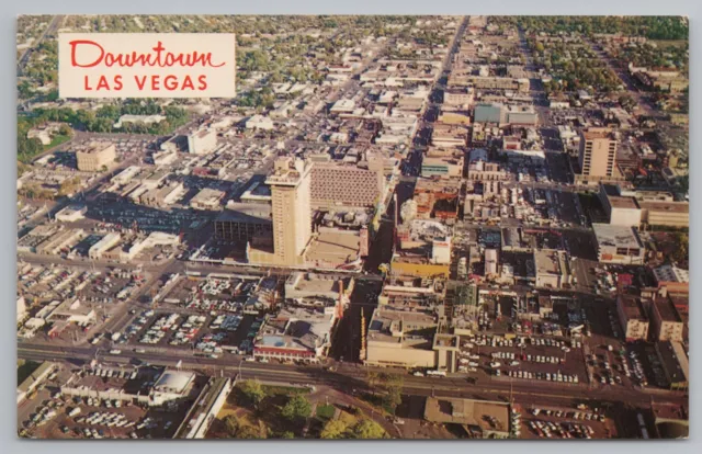 Las Vegas Nevada~Downtown Aerial View Main Street~Casino Center~1960s