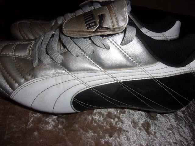 PUMA DUOFLEX SILVER White Navy Blue mens boys football boots