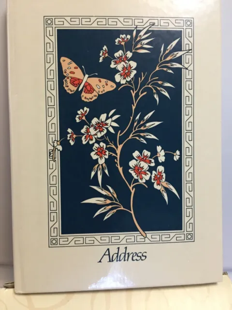 Address Book 5" x 7" Alphabetical Tabs Gold Color Edge Floral & Butterfly Cover