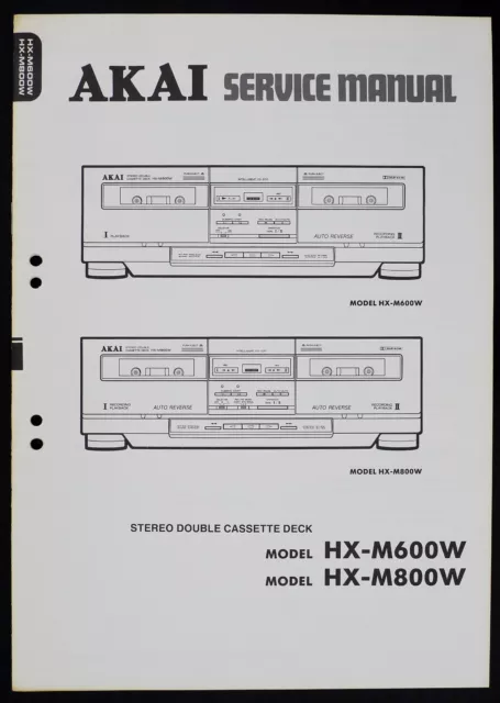 Original AKAI HX-M600W HX-M800W Cassette Deck Service-Manual/Diagram/Parts o163