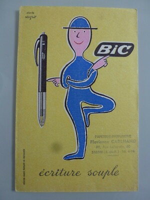 BIC Ancien Buvard La Pointe Bic Elle court Elle court d'après Savignac 