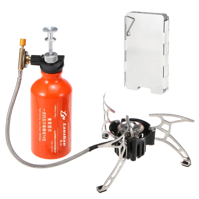 Camping Multi-Heizölofen 500ml Tankflasche 9Platten Windschutzscheibe RUI Q2U2