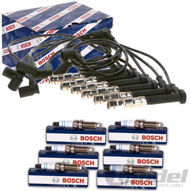 BOSCH Candele + Cavo Accensione Adatto per Mercedes W124 S124 A124 CLASSE S W140