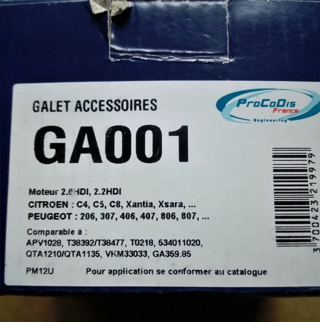 Galet tendeur (courroie d'accessoire) PROCODIS - Réf : GA001 pour citroen et Peu