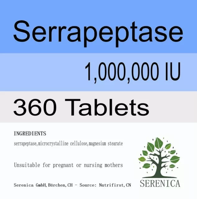 Serrapeptase 1000000 IU Ultra High Strength Healthy Plus x 360 Tablets