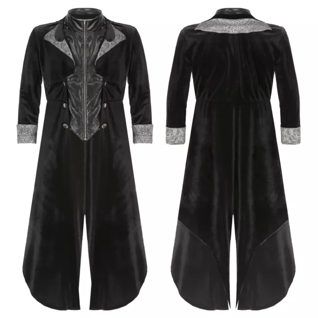 Mens Retro Gothic Steampunk Jacket Coat Vintage Royal Tailcoat Tuxedo Unifrom