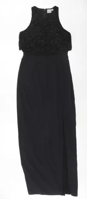 ASOS Womens Black Polyester Maxi Size 8 Round Neck Zip